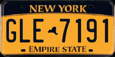 NY license plate GLE7191