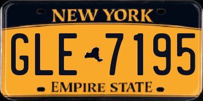 NY license plate GLE7195
