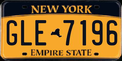 NY license plate GLE7196