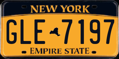 NY license plate GLE7197