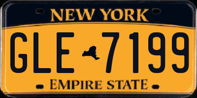 NY license plate GLE7199