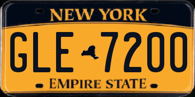 NY license plate GLE7200