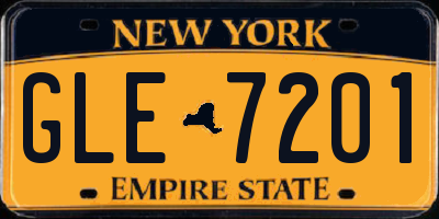 NY license plate GLE7201