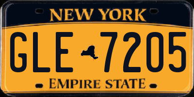 NY license plate GLE7205