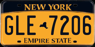 NY license plate GLE7206