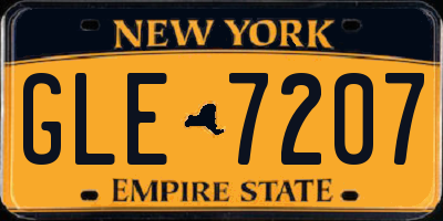 NY license plate GLE7207