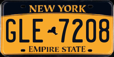 NY license plate GLE7208