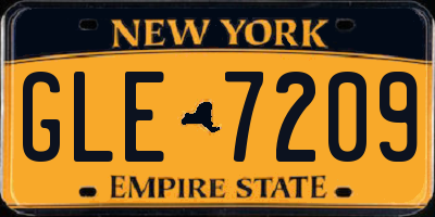 NY license plate GLE7209