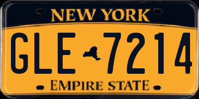 NY license plate GLE7214