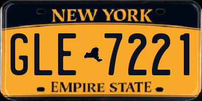 NY license plate GLE7221