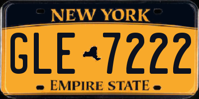 NY license plate GLE7222