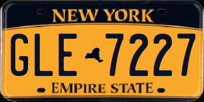 NY license plate GLE7227
