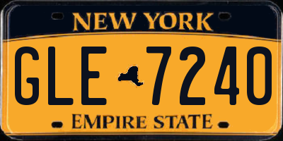 NY license plate GLE7240