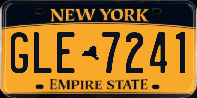 NY license plate GLE7241