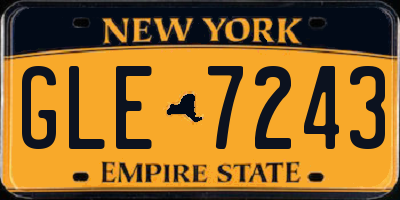 NY license plate GLE7243