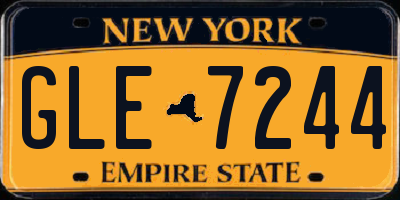 NY license plate GLE7244
