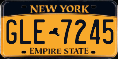 NY license plate GLE7245