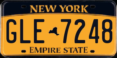 NY license plate GLE7248