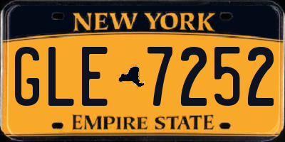 NY license plate GLE7252