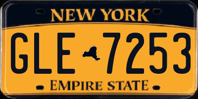 NY license plate GLE7253
