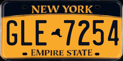 NY license plate GLE7254