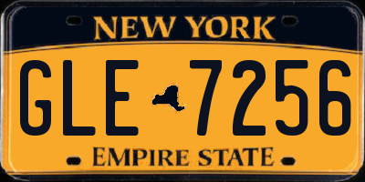 NY license plate GLE7256