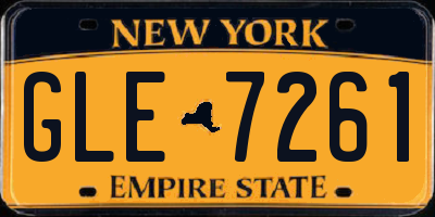 NY license plate GLE7261