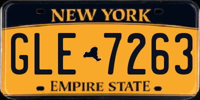 NY license plate GLE7263