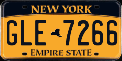 NY license plate GLE7266