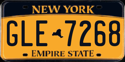 NY license plate GLE7268