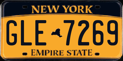 NY license plate GLE7269