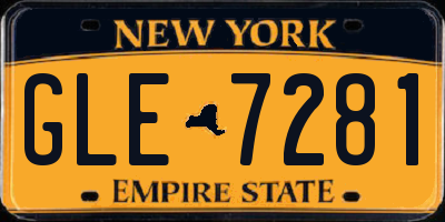 NY license plate GLE7281