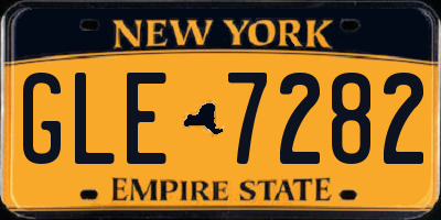 NY license plate GLE7282
