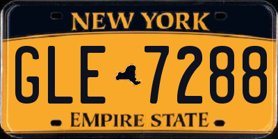 NY license plate GLE7288