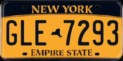 NY license plate GLE7293