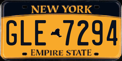 NY license plate GLE7294