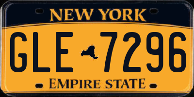 NY license plate GLE7296