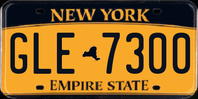 NY license plate GLE7300