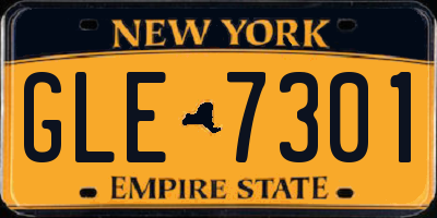 NY license plate GLE7301