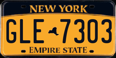 NY license plate GLE7303