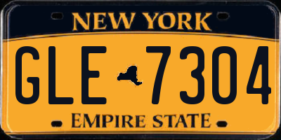 NY license plate GLE7304