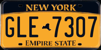 NY license plate GLE7307