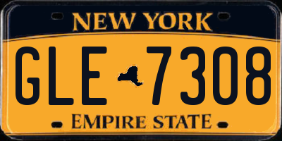 NY license plate GLE7308