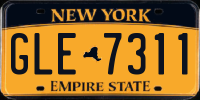 NY license plate GLE7311