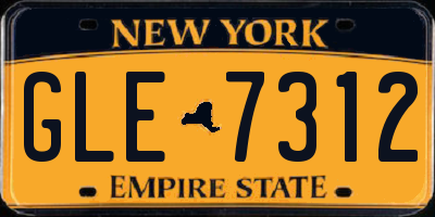 NY license plate GLE7312
