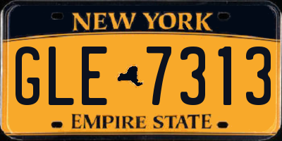 NY license plate GLE7313