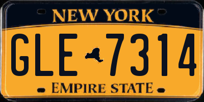 NY license plate GLE7314
