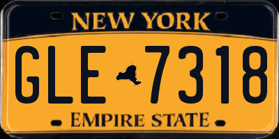 NY license plate GLE7318