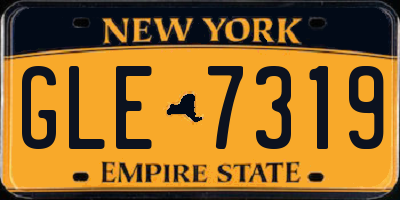 NY license plate GLE7319