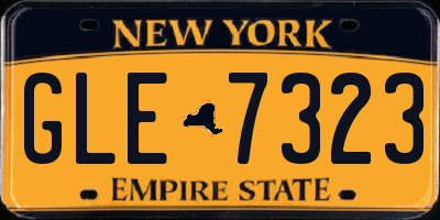 NY license plate GLE7323